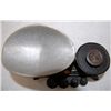 Image 3 : Vintage cast iron scale including weights The scale is black cast iron with a c