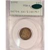 Image 1 : 1890 SEATED LIBERTY DIME OLD RATTLER HOLDER PCGS MS-64 CAC  APPROVED