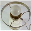 Image 3 : White Milk Glass electric lamp, with diamond pattern not signed 16" tall