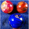 Image 1 : Marbles: Lot 5. 3 Marbles. Contemporary Handmade. 25/32". Mint 9.9