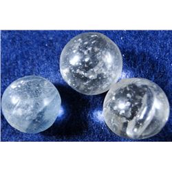 Marbles: Lot 24. Mica. 3 marbles. 19/32"-5/8". 9.0-8.6.