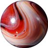 Image 2 : Marbles: Lot 28. Akro Agate Company. Red Slag. Fold Pontil. 23/23". Mint- 9.2.