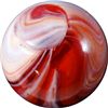 Image 3 : Marbles: Lot 28. Akro Agate Company. Red Slag. Fold Pontil. 23/23". Mint- 9.2.