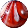 Image 4 : Marbles: Lot 28. Akro Agate Company. Red Slag. Fold Pontil. 23/23". Mint- 9.2.