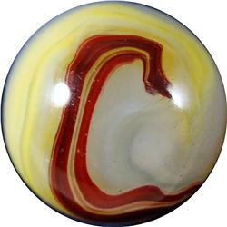 Marbles: Lot 40. Akro Agate Company. Egg Yolk Oxblood. 21/32". Mint (9.5).