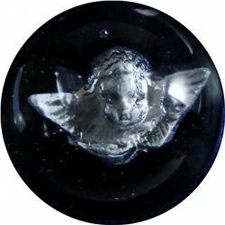 Marbles: Lot 53. Sulphide. Cherub. 1-7/16 . Polished.