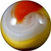 Image 2 : Marble: Lot 72. Akro Agate Company. R/Y Popeye Corkscrew. 3/4". Mint- 9.1.