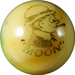 Marble: Lot 73. Peltier Glass. Comic. Moon. 21/32". NM+ 8.9.