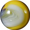 Image 2 : Marble: Lot 75. Akro Agate Company. P/Y Popeye Corkscrew. 5/8". Mint- 9.1.