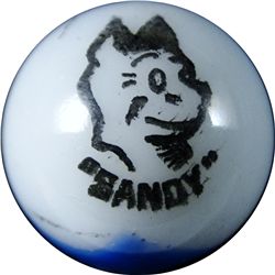 Marble: Lot 91. Peltier Glass. Comic. Sandy. 21/32". Mint 9.9.