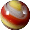 Image 2 : Marble: Lot 93. Akro Agate Company. Red/Yellow Popeye Corkscrew. 23/32". Mint 9.9.