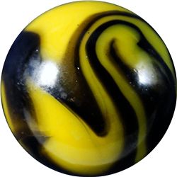 Marbles: Lot 100. Peltier Glass. NLR Bumblebee. 5/8". Mint 9.6.