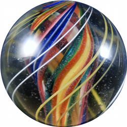 Marbles: Lot 113. Swirl. Divided Core. 1-11/16". Polished.