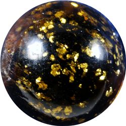 Marbles: Lot 137. Amber Mica. 5/8 . Mint(-) 9.2.