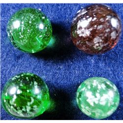 Marbles: Lot 141. 4 Mica. 3 are Green, 1 is Amethyst.
