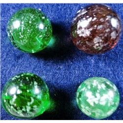 Marbles: Lot 141. 4 Mica. 3 are Green, 1 is Amethyst.