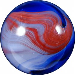 Marbles: Lot 142. Akro Agate Company. Blue Oxblood. 11/16 . Mint 9.8.