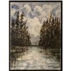 Image 1 : Oliver Francis Original Painting Lake View Forest Scene