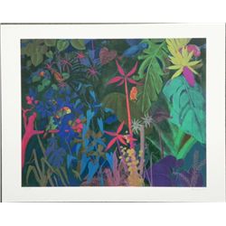 Gustave Likan Signed Tropical Art Print Jungle 1976