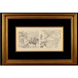 Jacques Villon Original Print La Place Paris Framed