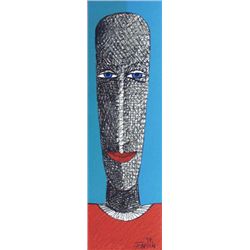 Gunther Temech: Untitled II (Red Shirt) Mixed Media