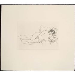Renoir Etching Art Print - Reclining Nude