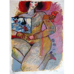 Lithograph with Serigraphy Tobiasse Signed and Numbered