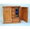 Image 1 : A Victorian oak smokers cabinet with two panelled doors and a fitted interior