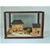 Image 1 : A cork model cottage and watermill in a stained wood and glazed case
