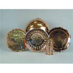 A copper mixing bowl