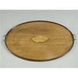A 19th century mahogany tray