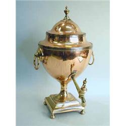A 19th century copper and brass samovar