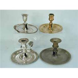 Four 19th century chambersticks
