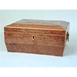 A 19th century burr yew wood work box