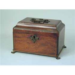 An 18th century mahogany tea caddy