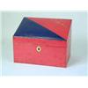 Image 1 : A red and blue leather writing box