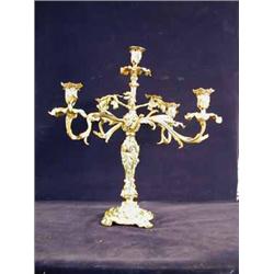 A large 19th century gilt bronze candelabrum
