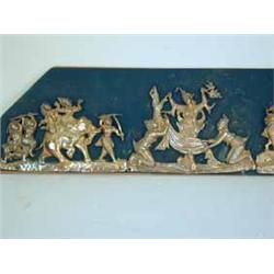 Three Indian metal repousse work figural panels