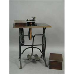 An unusual American treadle sewing machine made by Wheeler and Wilson