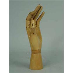 A beechwood articulated hand