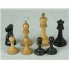 Image 1 : A Jaques weighted boxwood and stained black chess set