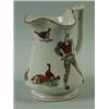 Image 1 : A 19th century English 'Puzzle jug' with printed and hand coloured cockfighting scenes