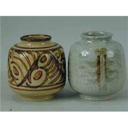 Two Bullers pottery vases designed by Agnete Hoy