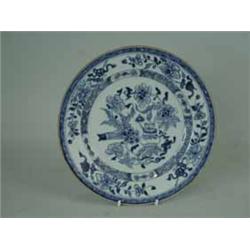 A Chinese porcelain blue and white plate