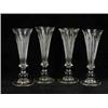 Image 1 : Four 19th century tall glasses with fluted trumpet bowls
