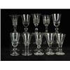 Image 1 : Ten 19th century small glasses all with half faceted bowls