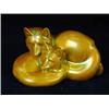 Image 1 : A Zsolnay Pecs yellow lustre group of two foxes