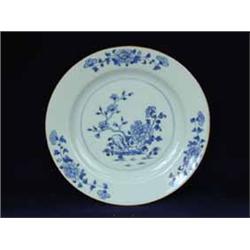 A Qianlong (1736 - 1795) blue and white plate