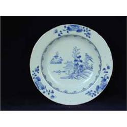 A Qianlong (1736 - 1795) blue and white dish