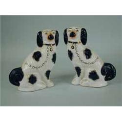 A pair of Staffordshire spaniels